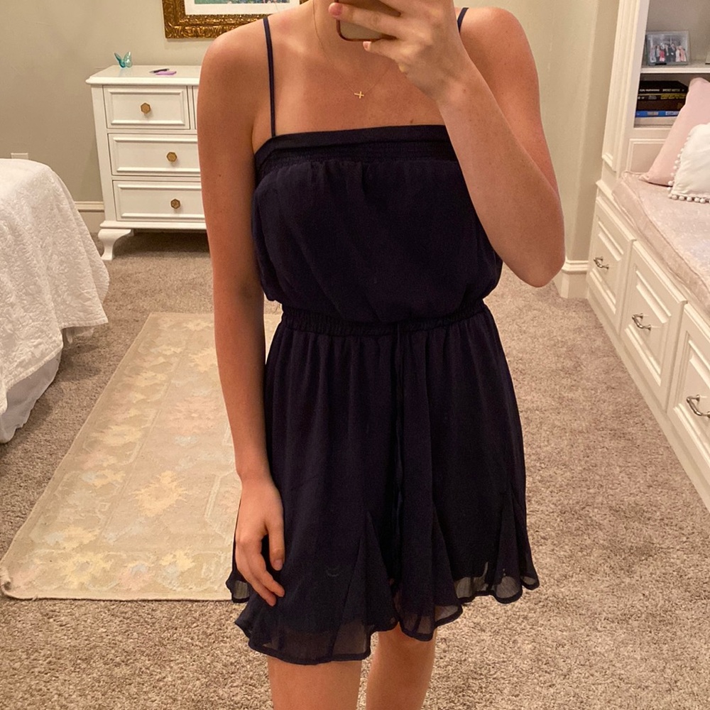 Francesca’s Navy Flowy Mini Dress